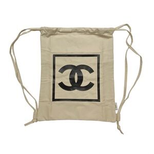 CHANEL Makeup CC Cotton Canvas Drawstring Rucksack Bag